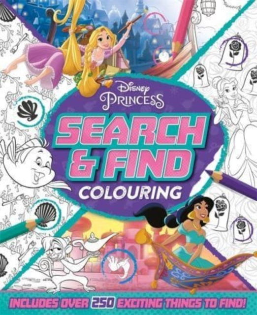 DISNEY PRINCESS SEARCH & FIND COLOURING