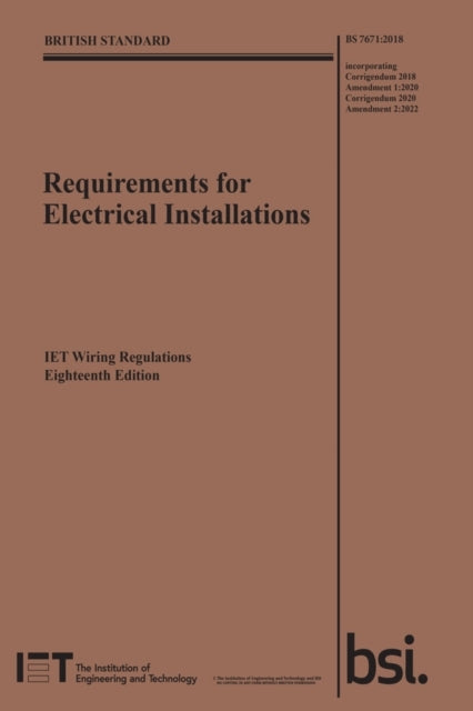 Requirements For Electrical Installations Iet Wiring Regula
