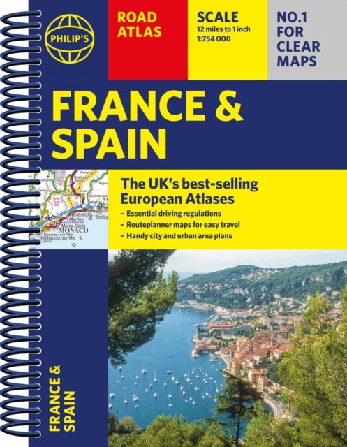 Philip's France and Spain Road Atlasa4 Spiral