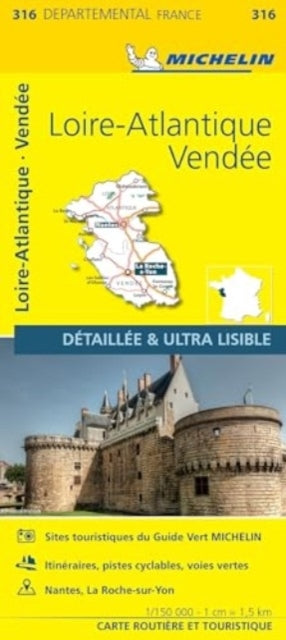 France blad 316: Loire Atlantique, Vendée 1:150.000