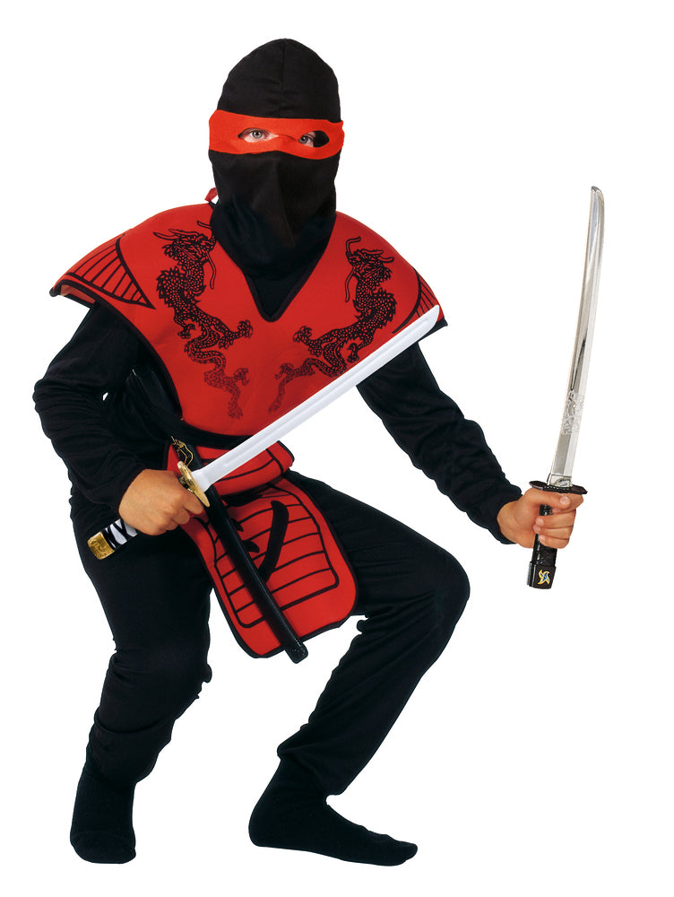 Rød ninja fighter str. 140 cm
