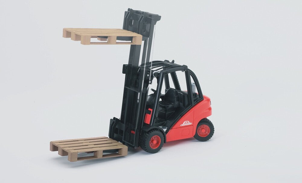 Bruder Linde H30D gaffeltruck med 2 paller