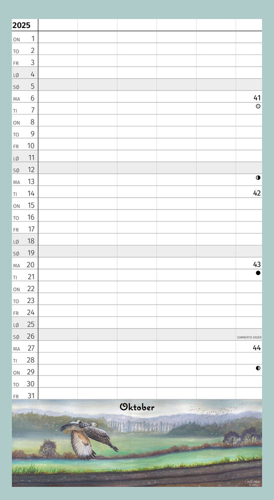 FAMILIEKALENDER I Naturen M/5 KOLONNER Skoleåret Rundt 25/26