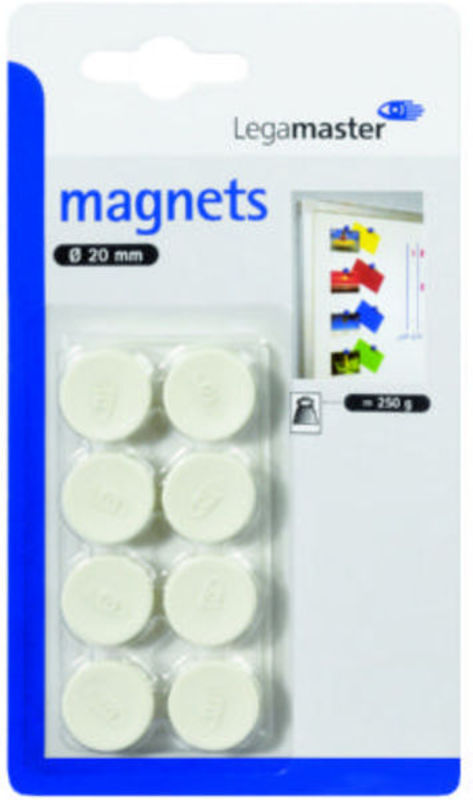 Magneter 20mm legamaster 1811 19 hvid