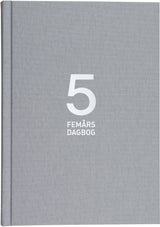 Dagbog 5 år A5 tekstilpræg grå Mayland