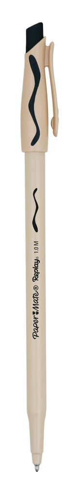 Kuglepen Papermate replay visk-ud sort 1,0mm