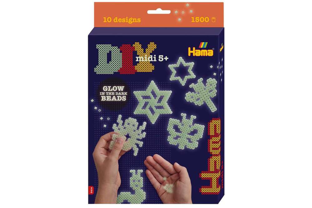 D2 Hama midi gaveæske Glow in the dark