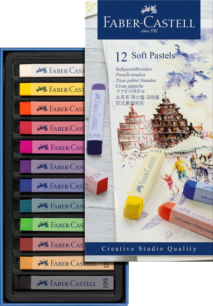 Kridt pastel soft Faber-Castell 12 ass.