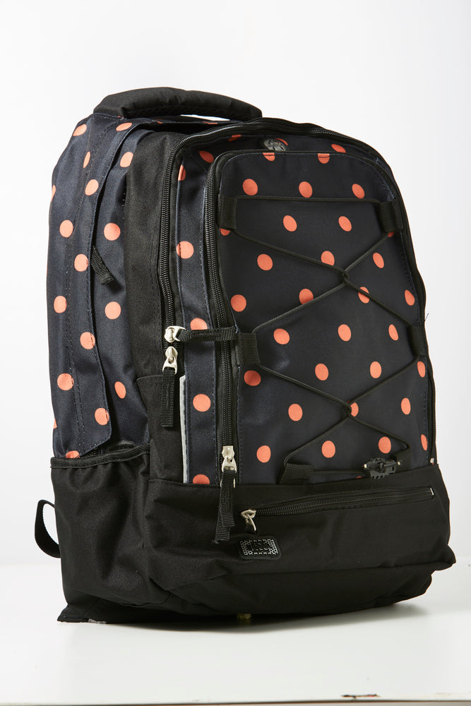 Skoletaske jeva survivor orange prikker