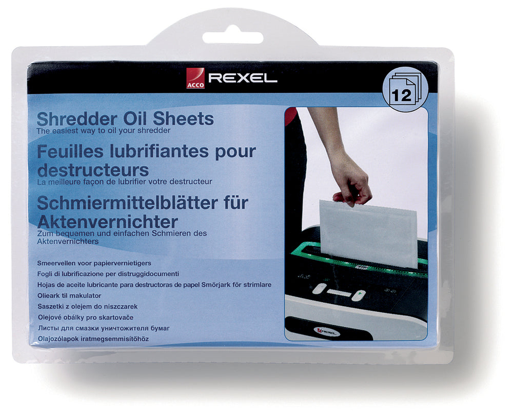 Olie ark A5 til makulator rexel 12 stk