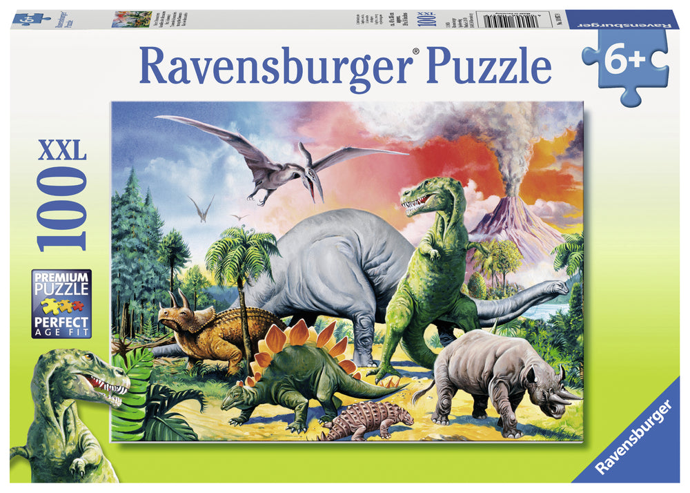 Puslespil among the dinosaurs 100 brikker