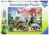 Puslespil among the dinosaurs 100 brikker