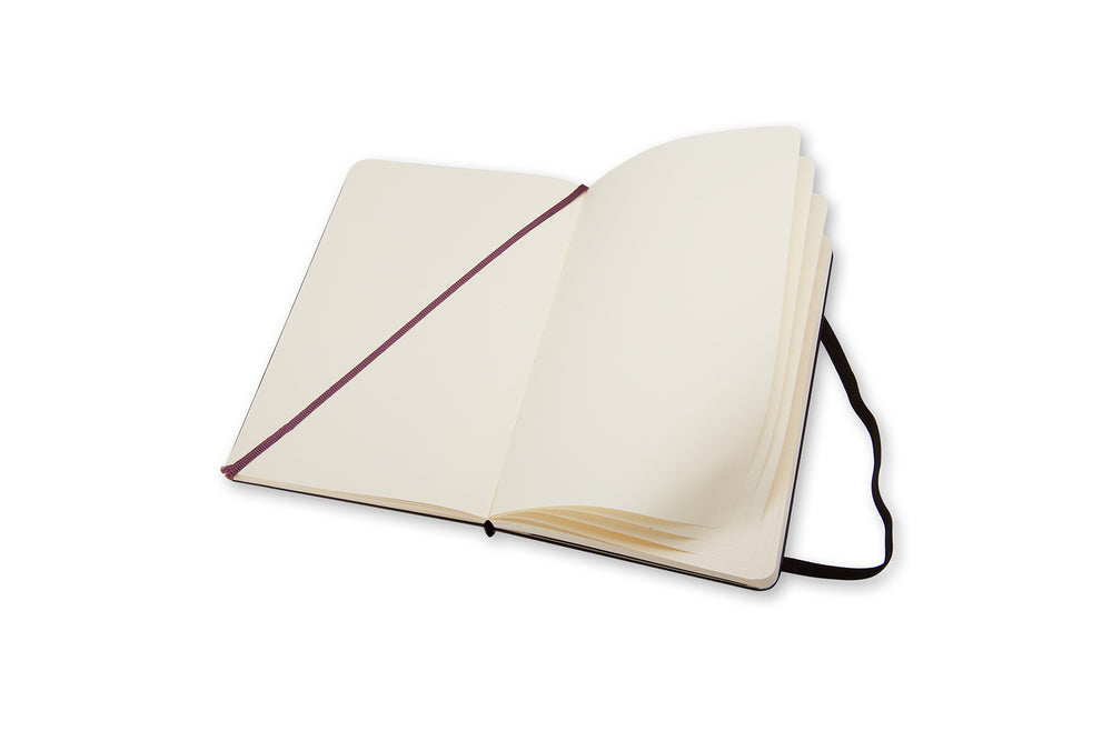 Notesbog Moleskine large sort m/240 blanke ark hard cover