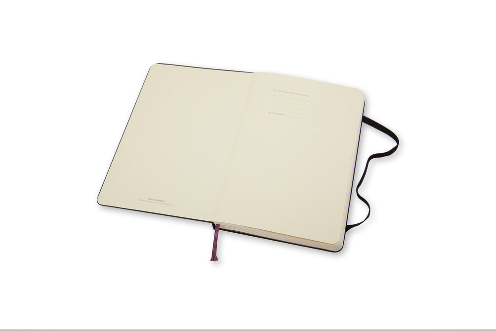 Notesbog Moleskine large sort m/240 blanke ark hard cover