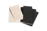 Notesbog Moleskine pocket cahiers sort 3 stk m/64 linjerede