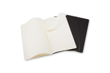 Notesbog Moleskine l cahiers sort 3 stk m/80 linjerede ark