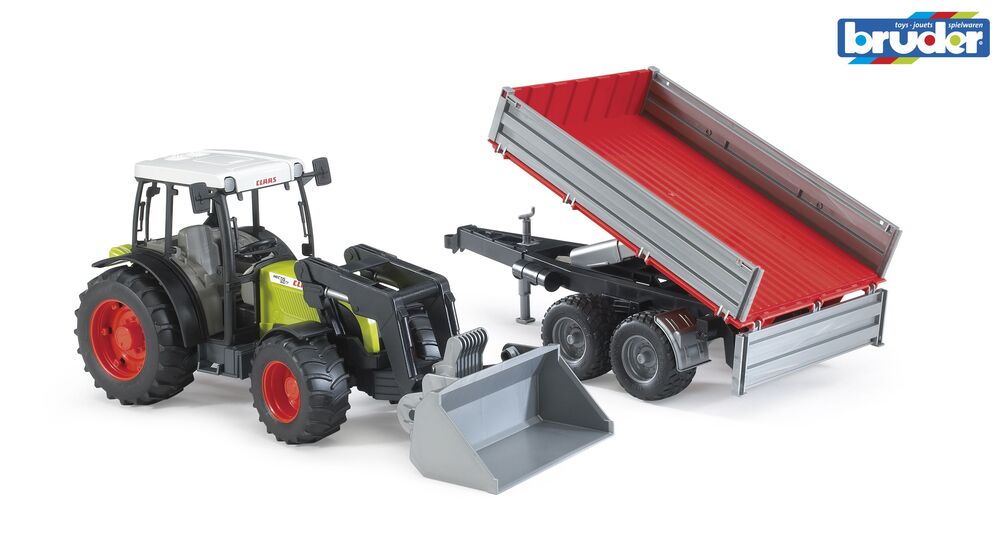 Bruder Claas Nectis 267 F med frontlæsser og tipvogn
