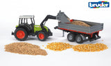 Bruder Claas Nectis 267 F med frontlæsser og tipvogn