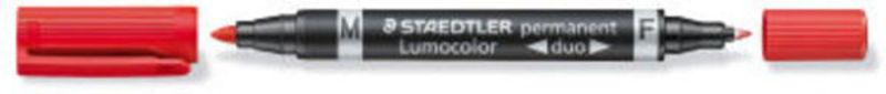 Marker Staedtler lumocolor duo f/m rød