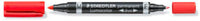 Marker Staedtler lumocolor duo f/m rød