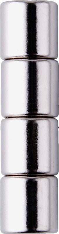 Super magneter cylinder dia.1cm højde 1cm  stål 4 stk.