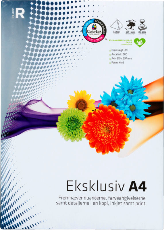 KOPIPAPIR RELIEF EKSKLUSIV HVID A4 80g.