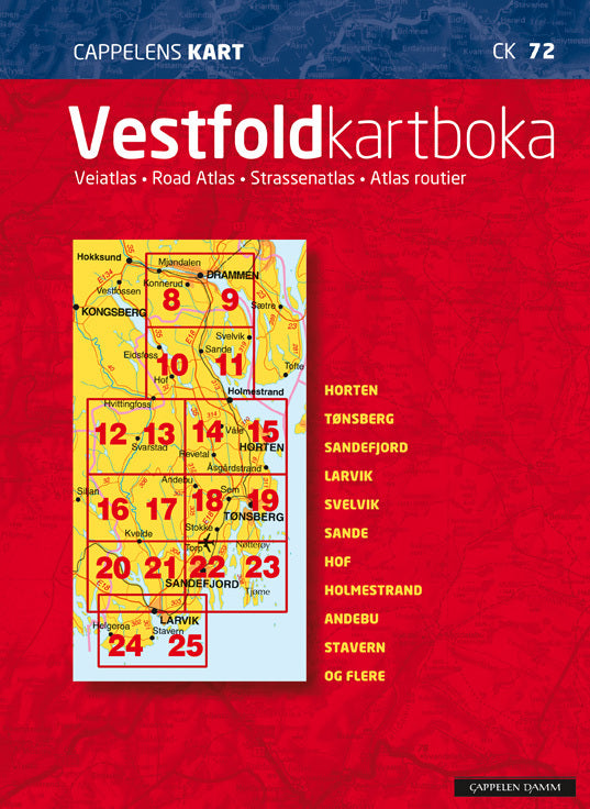 Vestfoldkartboka : veiatlas = road atlas = Strassenatlas = atlas routier
