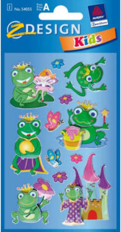 3D STICKERS GRØN FRØ KONGEKRONE 1 ARK