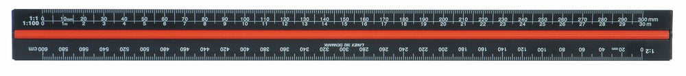 Linex aluminiumsmålestok 382 30cm sort
