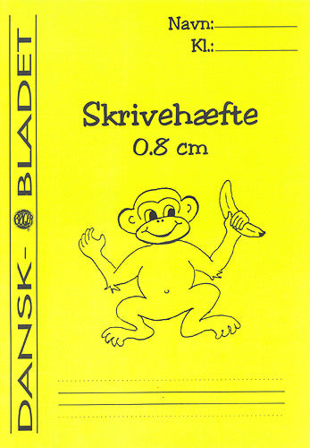 Skrivehæfte med linieafstand 0,8 cm