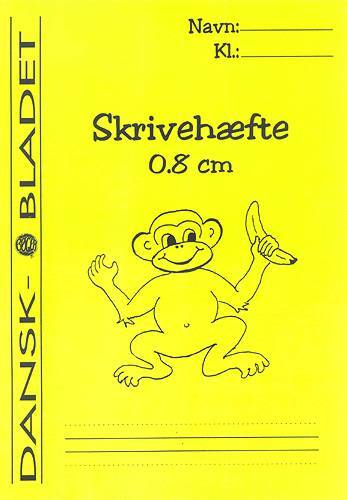 Skrivehæfte med linieafstand 0,8 cm