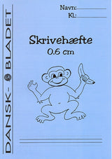 Skrivehæfte med linieafstand 0,6 cm.