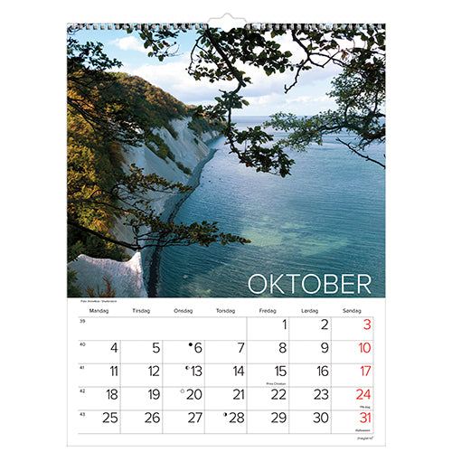 Vægkalender dansk natur 2022 29,5 x 39 cm Mayland