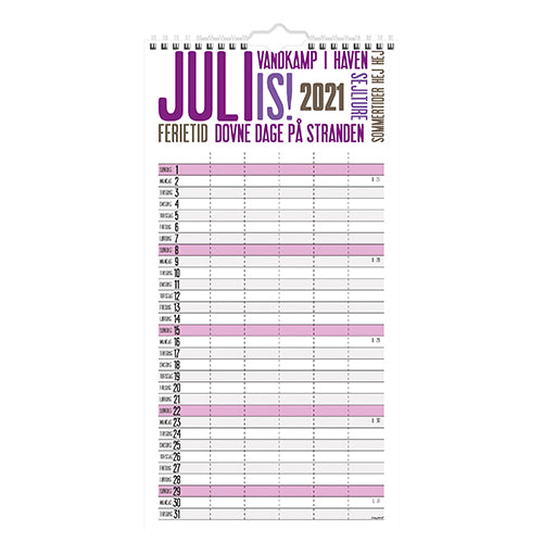 SKOLEÅRSKALENDER FAMILIE 21/22 MAYLAND TRENDART 5 PERSONER