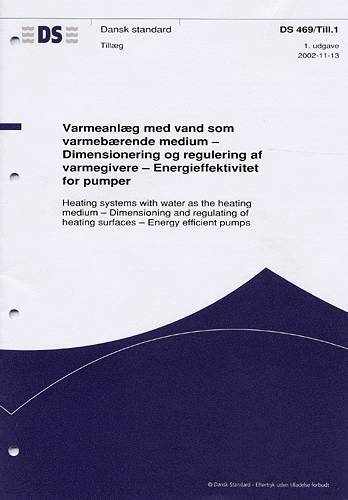 Ds 469 - varmeanlæg med vand som varmebærende medium