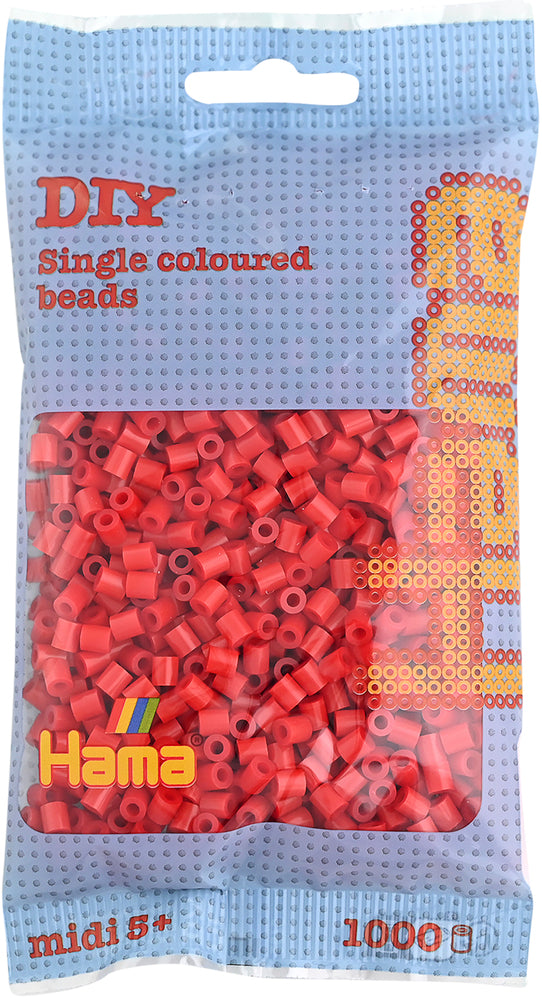 D1 Hama midi perler 1000 stk rød 5