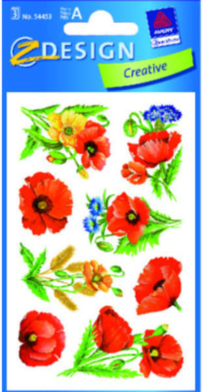 STICKERS CRE PAPIR VALMUEBLOMST 3 ARK