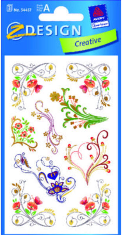 STICKERS CRE PAPIR FANTASI BLOMSTER 2ARK