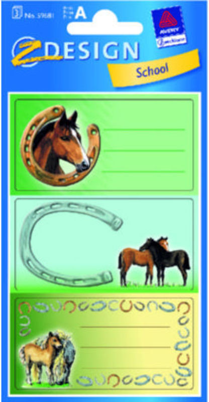 STICKERS SCHOOL PAPIR HESTE 3 ARK