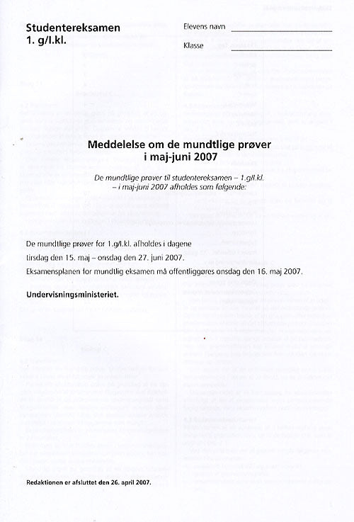 Meddelelser for 1. G