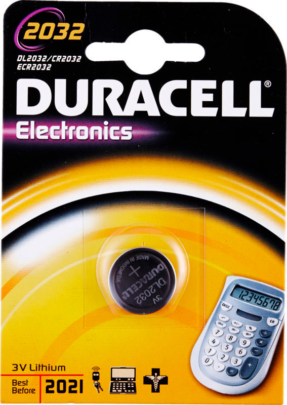 BATTERI DURACELL 2032 1 STK. PÅ KORT