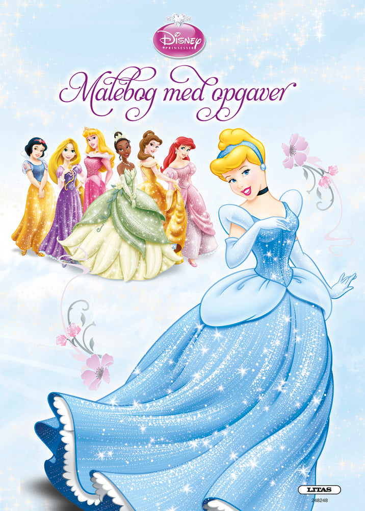 Disney Princess malebog med opgaver