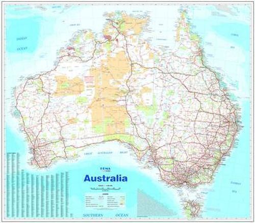 Australia Flat Map Laminated