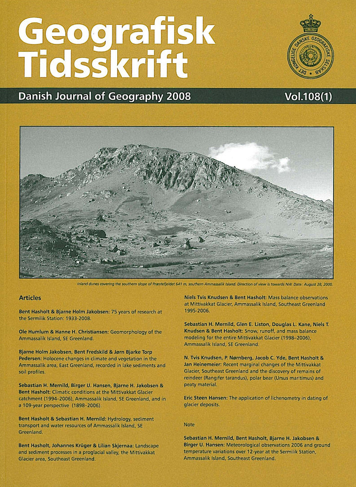 Geografisk Tidsskrift vol. 108 (1)