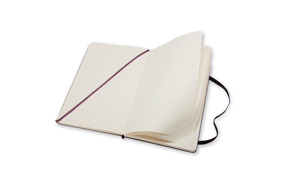 Notesbog Moleskine large sort m/240 kvadrerede ark hard