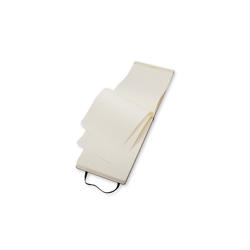 Notesblok reporter Moleskine large sort m/linjerede ark hard