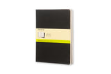 Notesbog Moleskine xl cahiers sort 3 stk m/120 blanke ark