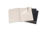 Notesbog Moleskine xl cahiers sort 3 stk m/120 blanke ark