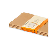 Notesbog Moleskine pocket cahiers kraft 3 stk m/64 linjerede
