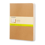 Notesbog Moleskine xl cahiers kraft 3 stk m/120 blanke ark